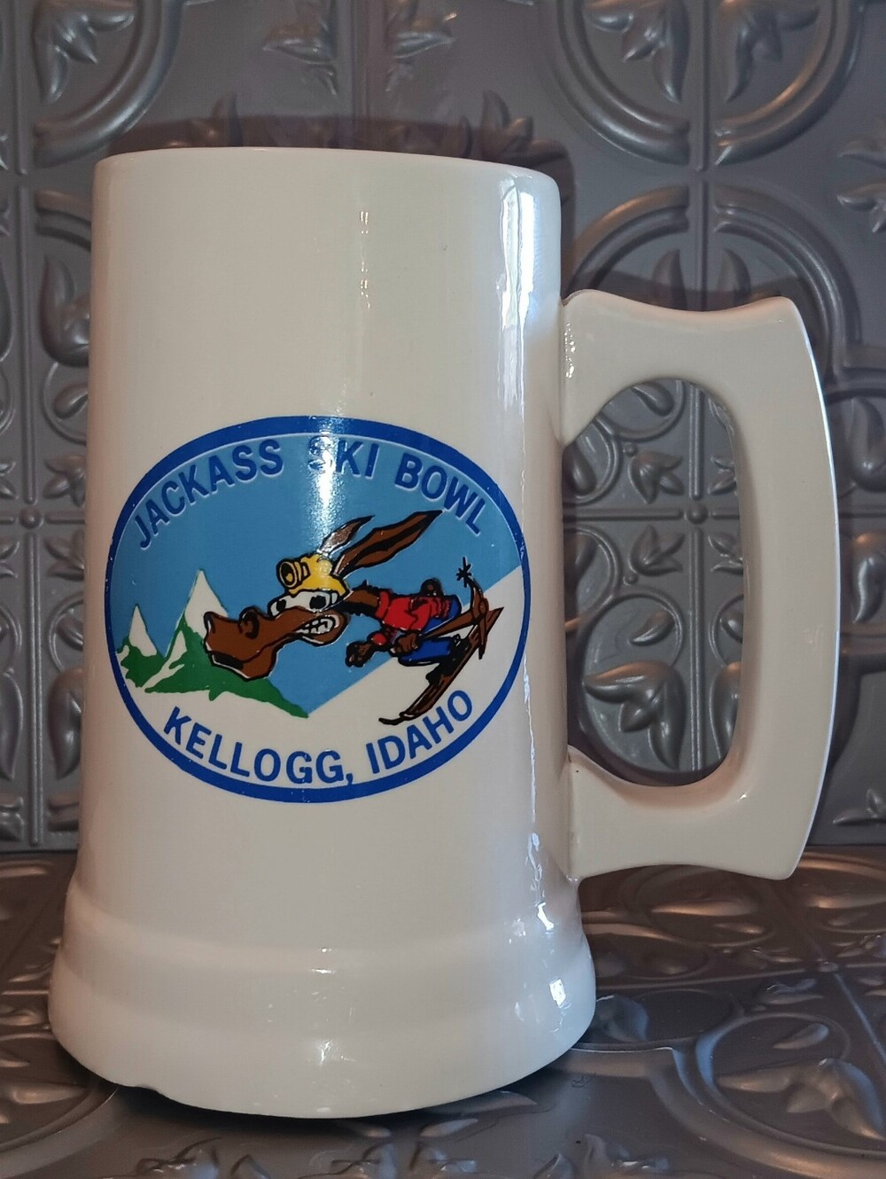 vintage Kellogg Idaho Mug Jackass Ski Resort Cup Silver Mountain snowboard